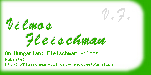 vilmos fleischman business card
